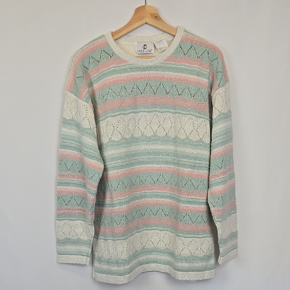 Vintage Pastel Grandma Sweater - Size Large